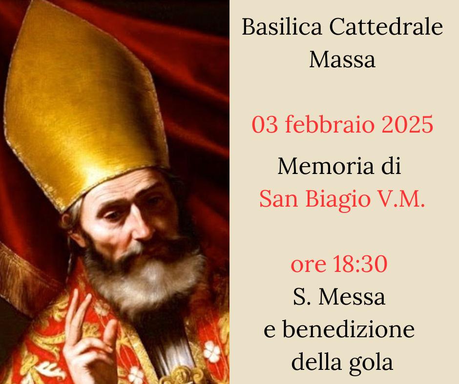 Santa Messa in Cattedrale per la memoria di San Biagio con rito della benedizione della gola